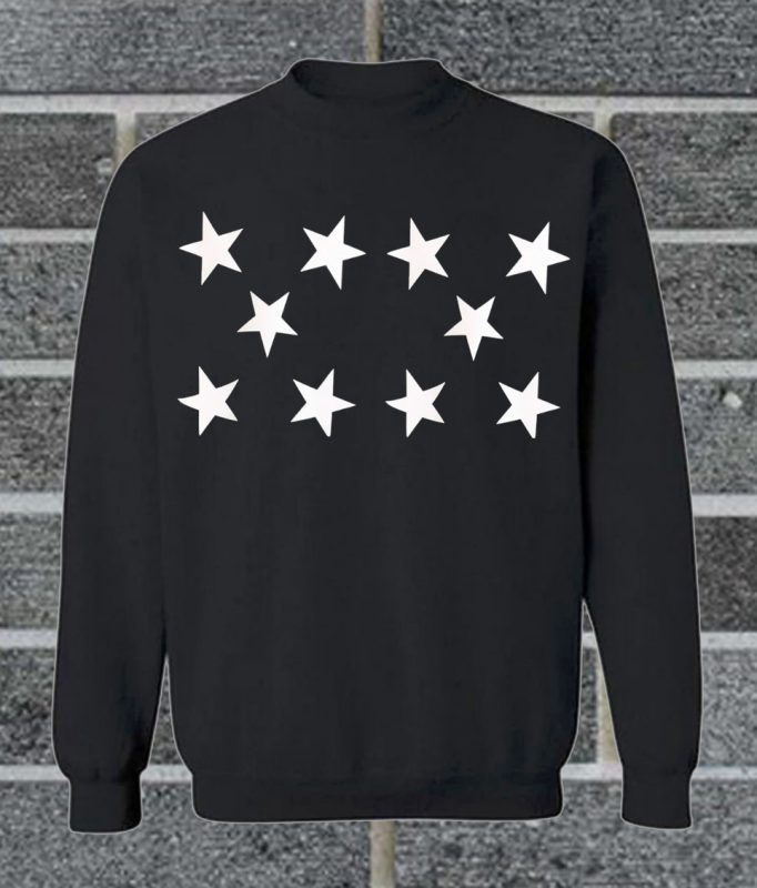 Black All Over Stars Sweatshirt