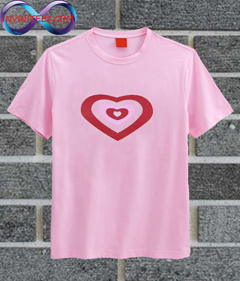 Pink Love Heart T Shirt